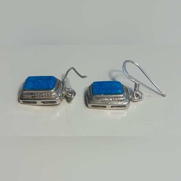 Pair 925 Silver earrings with natural stones. - Picture 4 of 10
